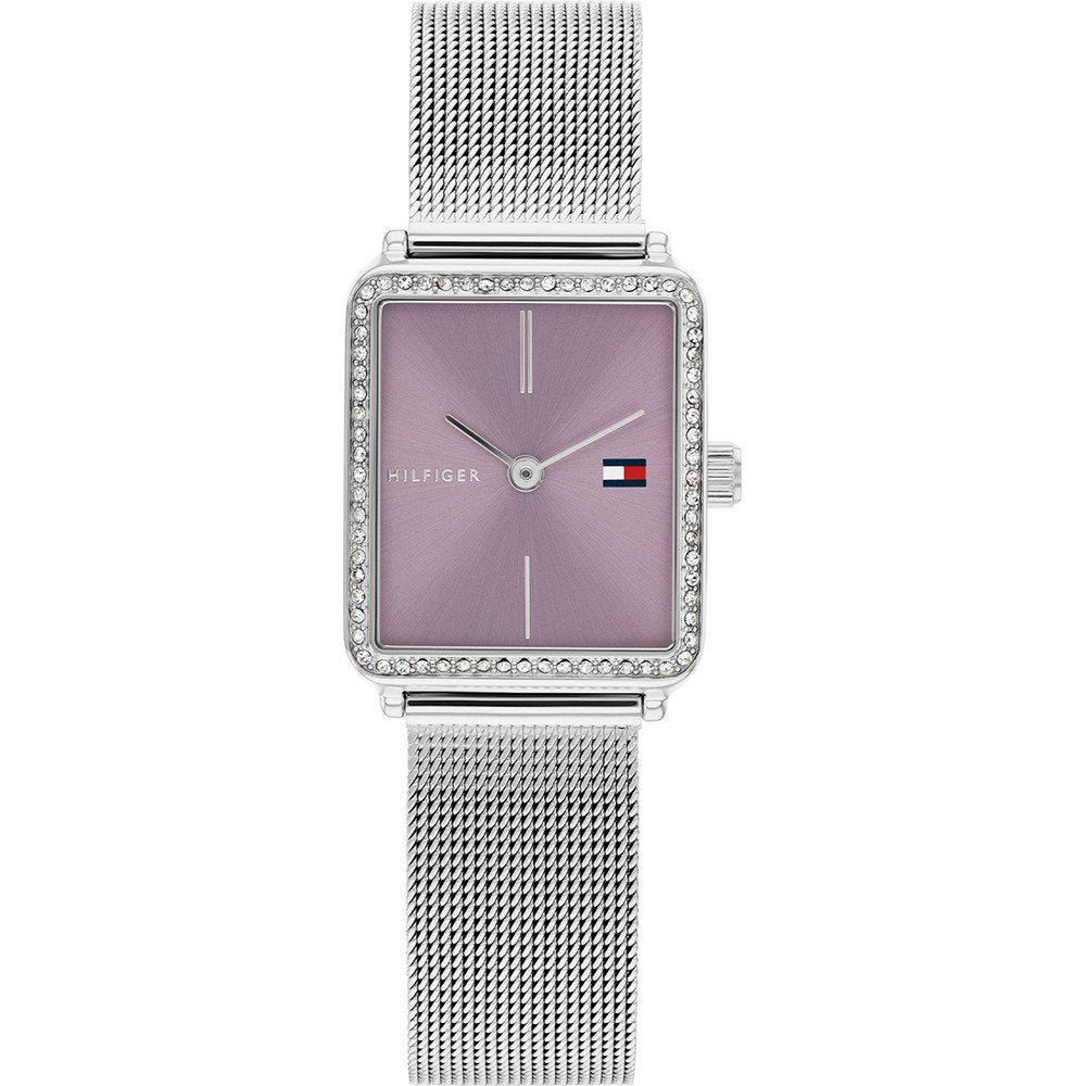Tommy Hilfiger Tea Crystal 1782790 Damenuhr Silber • Quarzwerk • Eckiges Edelstahlgehäuse