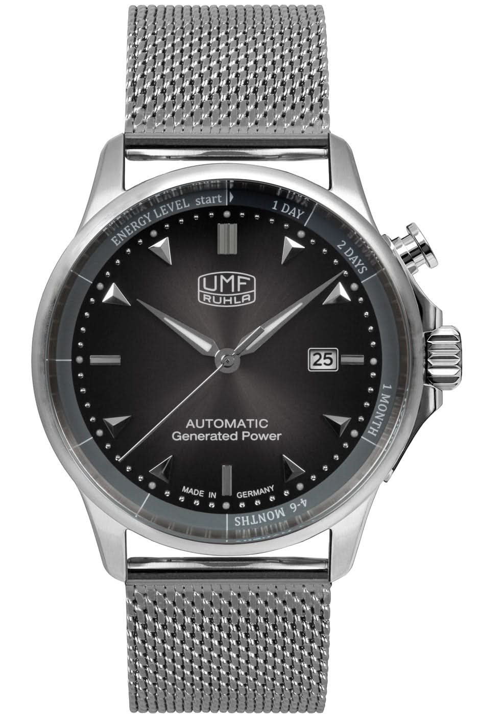 UMF Ruhla Autokinetic 1062M-2 Men's Watch • Kinetic Movement • Milanese Strap