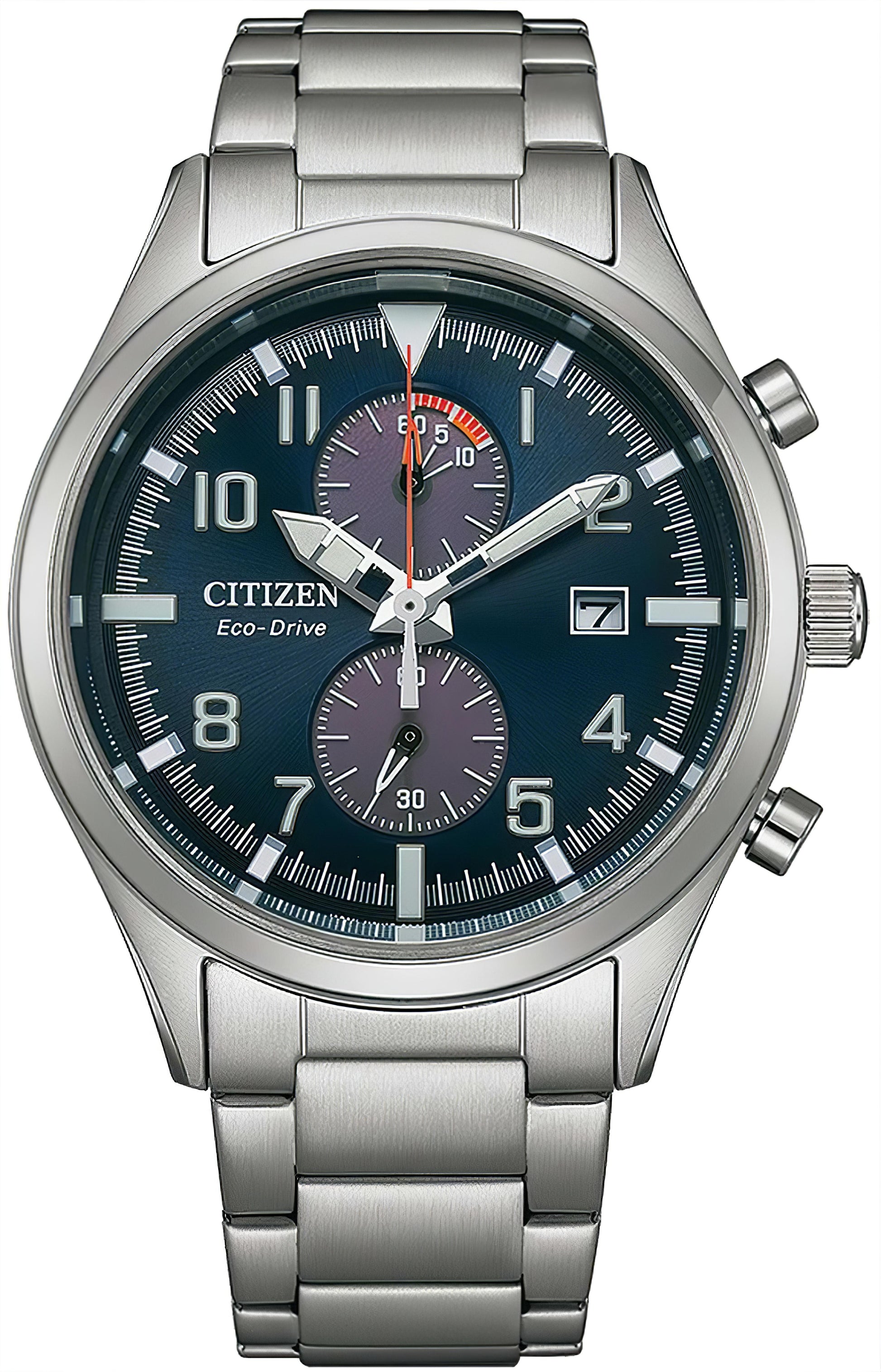 Citizen Uhr mit blauem Zifferblatt, Edelstahl-Gliederband und Faltschließe