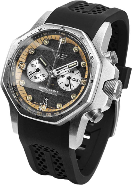 Vostok Europe Atomic Age VK64-640A698 Herrenuhr • Tritium-Röhrchen • K1 Sicherheitsglas