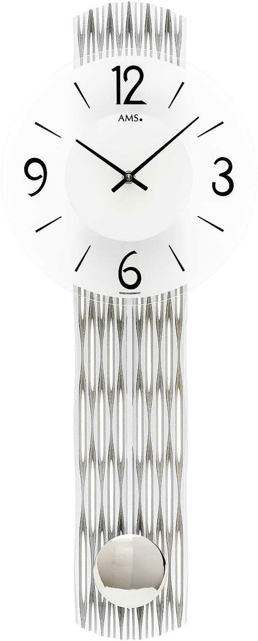 AMS Wall Clock 62 cm Wood • Precise quartz movement • Elegant wooden case