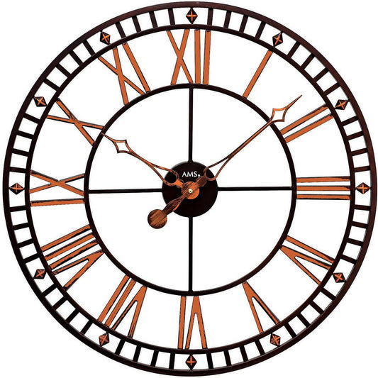 AMS Wanduhr Metall • Geräuschlos • Retro Stil