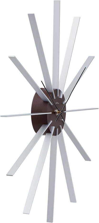 AMS Wall Clock 50 cm Ø Plastic, Aluminum • Like sun rays • Precise