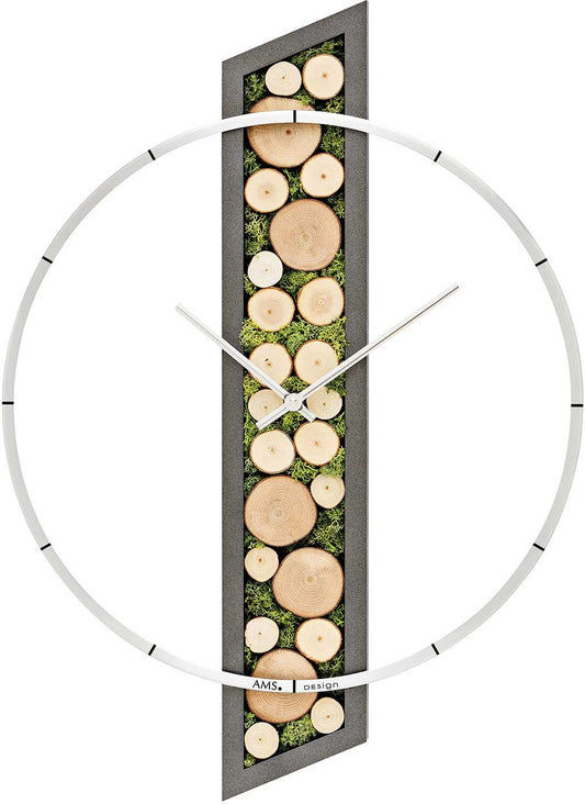 AMS Wanduhr 55x40x5 cm Holz • Modern • Quarzuhrwerk • Made in Germany