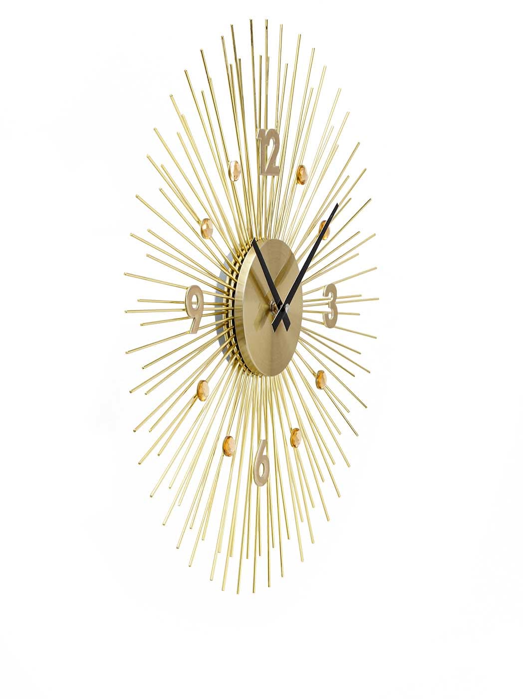 AMS Wall Clock 50 cm Ø Metal • Precise Quartz Movement • Modern Gold Design
