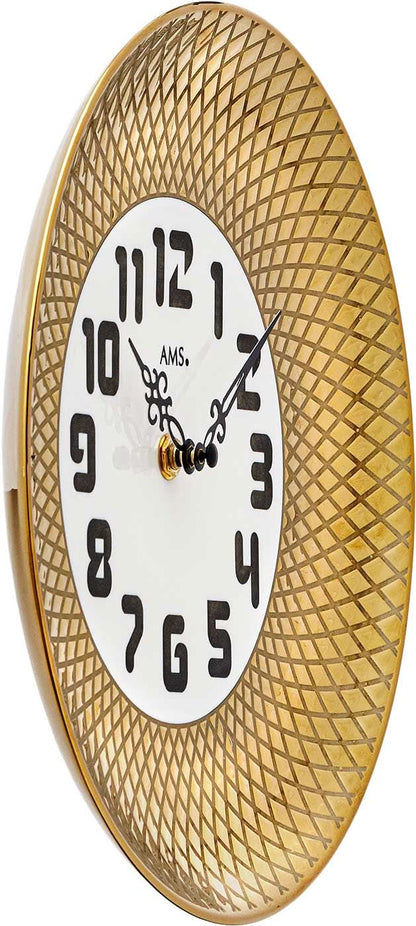 AMS Wanduhr 27x27x5 cm Keramik • Präzises Quarzwerk • Klares Design