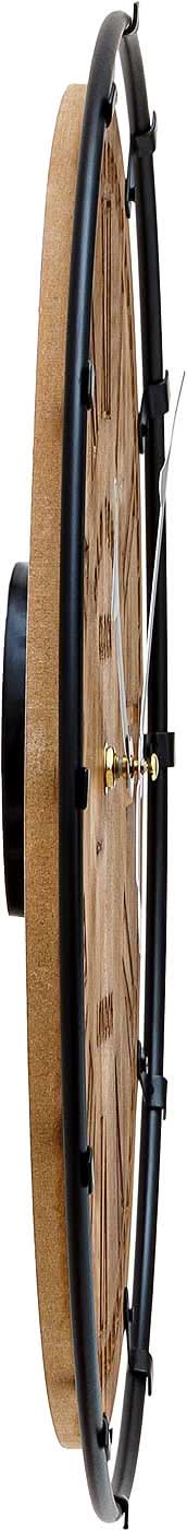 AMS Wanduhr 40x40x3 cm Holz • Quarz Uhrwerk • Modernes Design