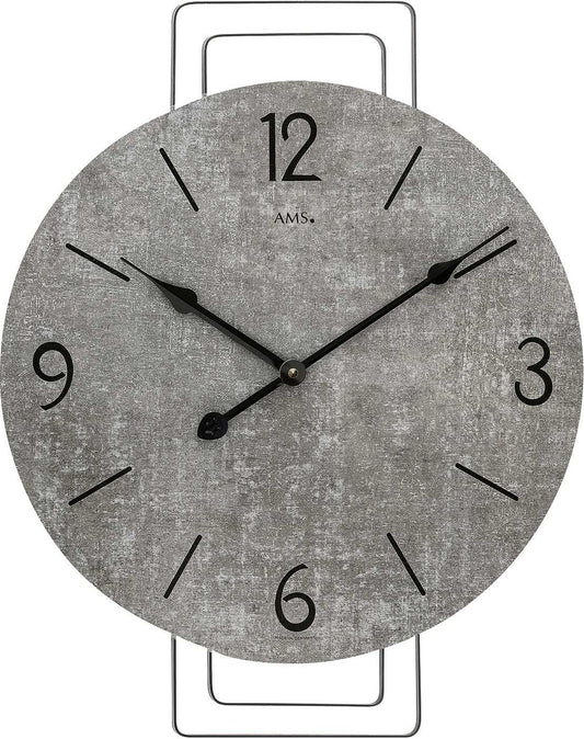 AMS Wanduhr 46x35x5 cm Holz • Quartz Uhrwerk • Modernes Design