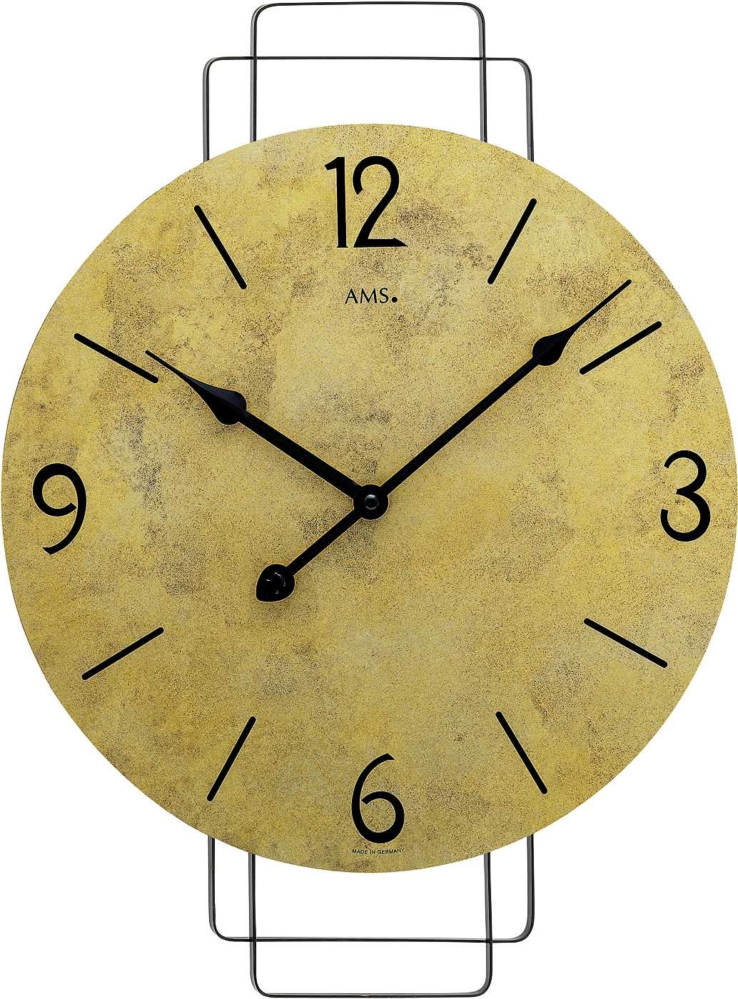 AMS Wanduhr 46x35x5 cm Holz • Made in Germany • Modern Design
