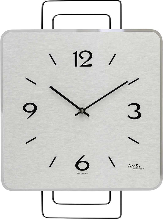 AMS Wall Clock 42x30x5 cm Wood • Modern Design • Quartz Movement