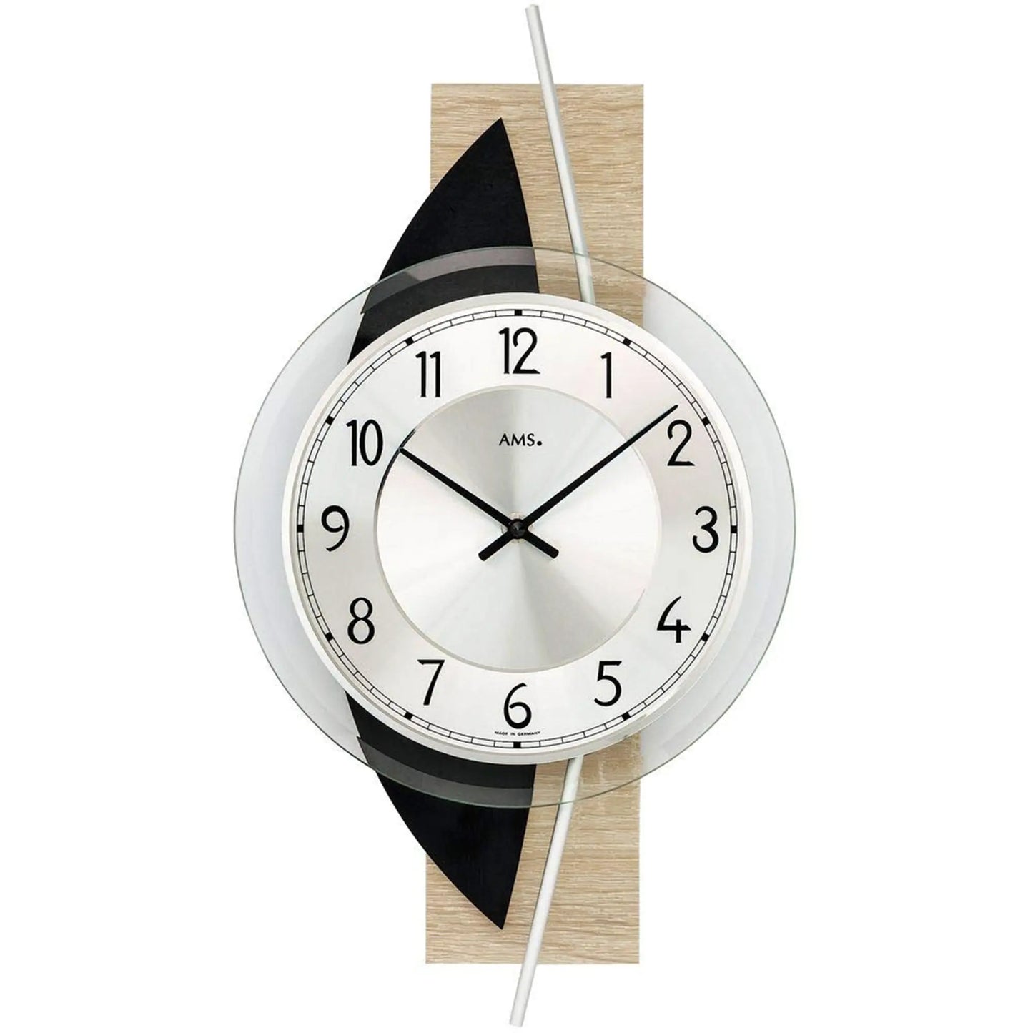 Zegar ścienny AMS 9551 Sonoma/Łupek • Wyprodukowano w Niemczech • Fasetowane szkło mineralne