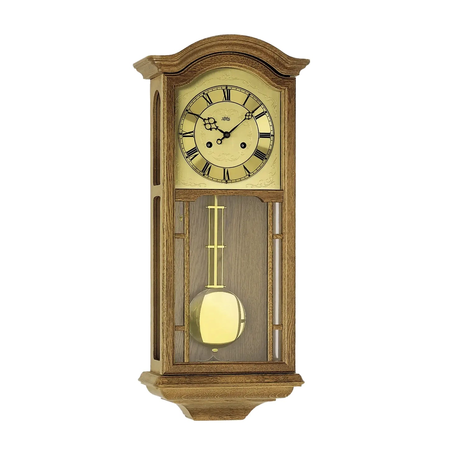 Zegar ścienny AMS Regulator R650/4 dąb • 14-dniowy mechanizm BimBam • obudowa z litego drewna