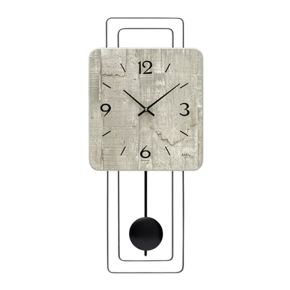 AMS Design W7503 Wanduhr • Betonoptik • Quarz-Pendelwerk