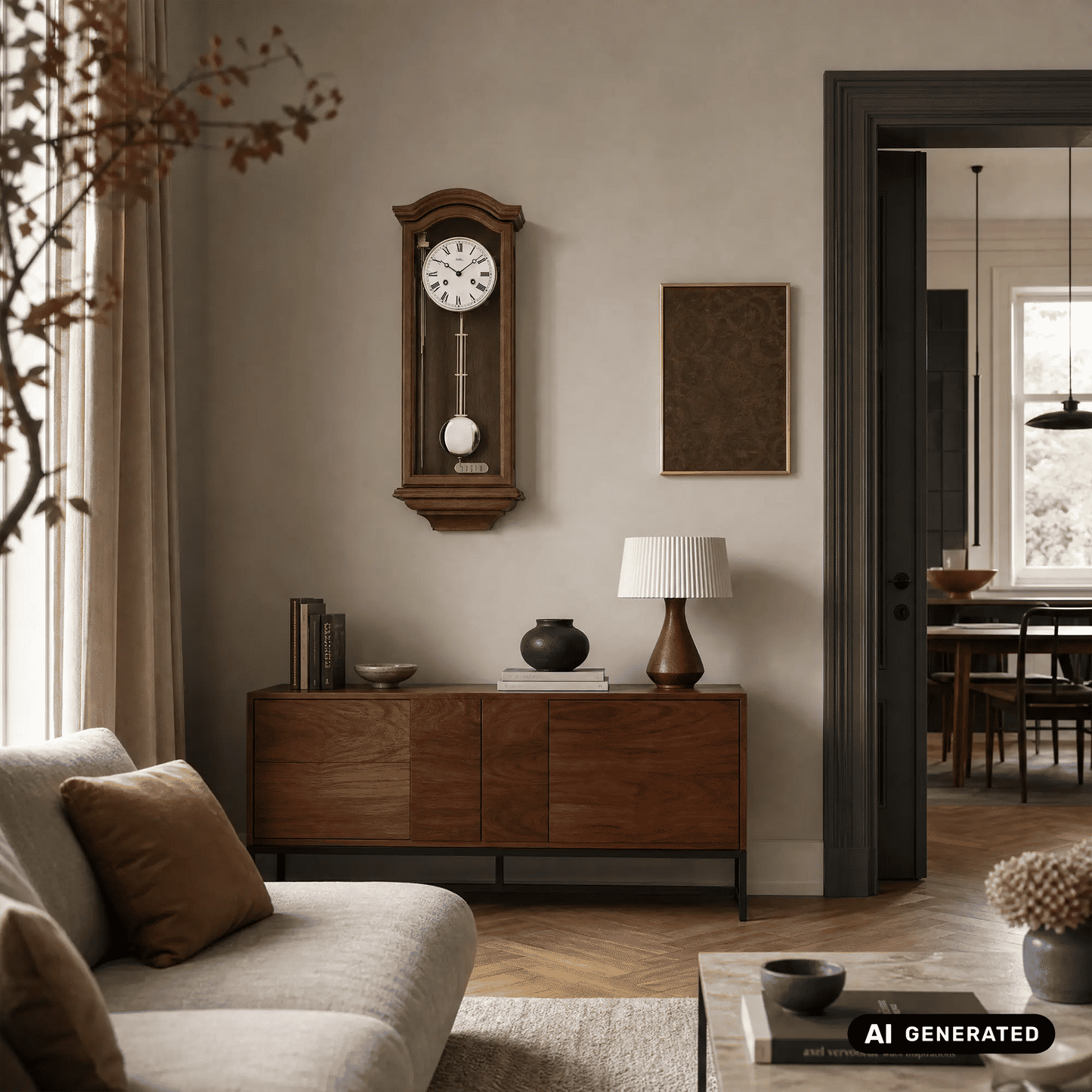 Zegar ścienny AMS Regulator R696/4 dąb • 14-dniowy mechanizm BimBam • obudowa z litego drewna