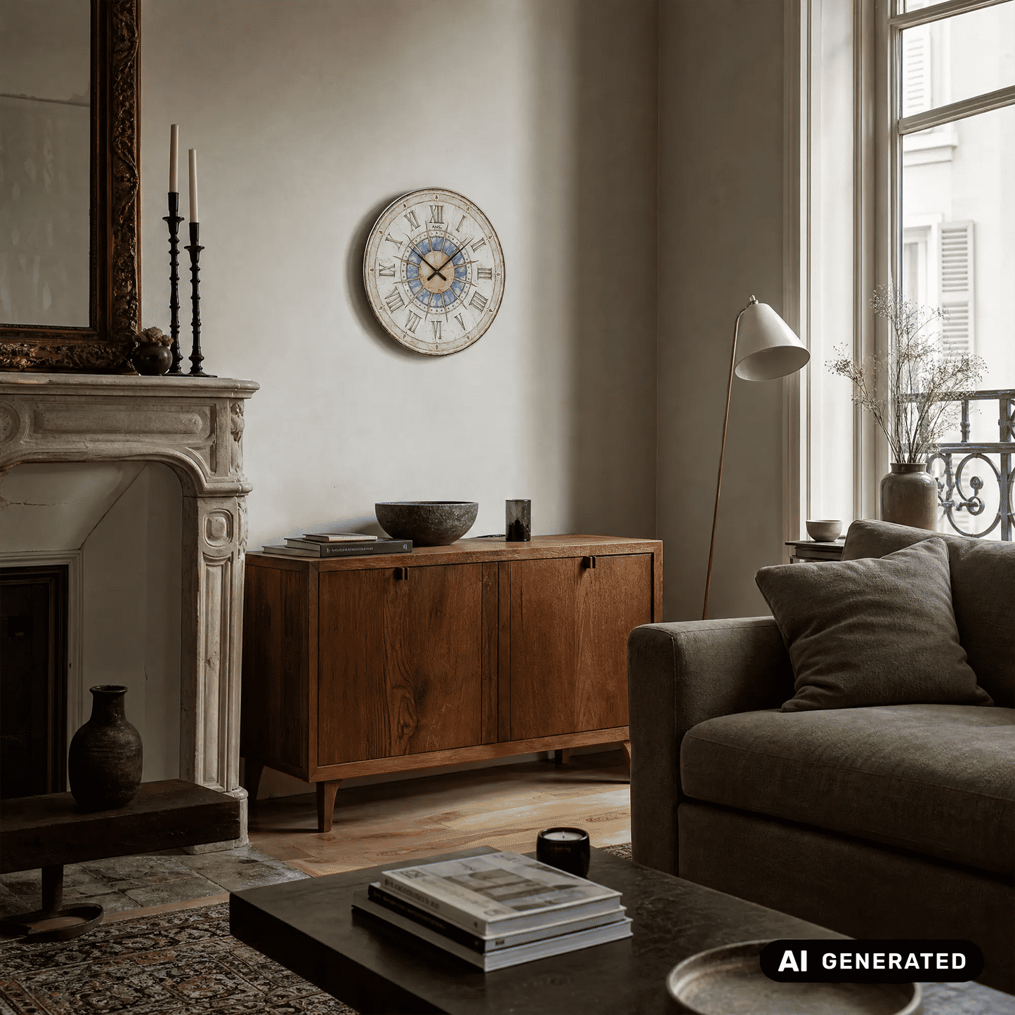 AMS W9230 Zegar ścienny szklany • Design słoneczny • Hartowane szkło mineralne