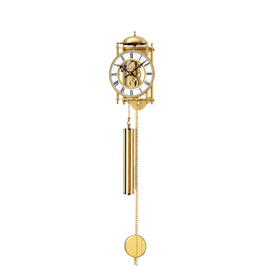 AMS Grenoble H303 Wanduhr Gold • 7-Tage-Kettenzugwerk • Stundenschlag auf Glocke