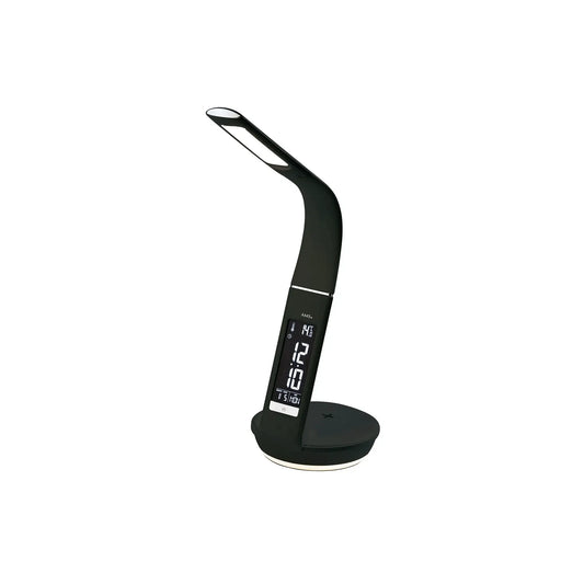AMS Lichtwecker T1305 Wecker Schwarz • Digitales Quarzwerk • Nachtlicht & Smartphone-Ladefunktion