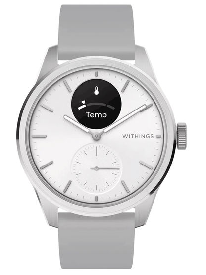 Withings ScanWatch 2 HWA10-model 5-All-Int Smartwatch Weiß • Hybrid-Smartwatch mit EKG • 5 ATM wasserdicht