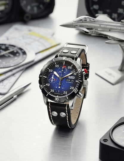 Zeppelin Eurofighter Typhoon 7218-3 Herrenuhr Blau • Automatikwerk • Limited Edition, Bild 2