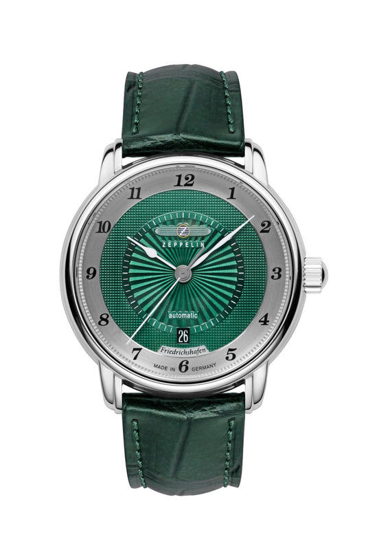 Zeppelin Friedrichshafen 8556-2 Herrenuhr Grün • Sellita SW200 Automatikwerk • Saphirglas