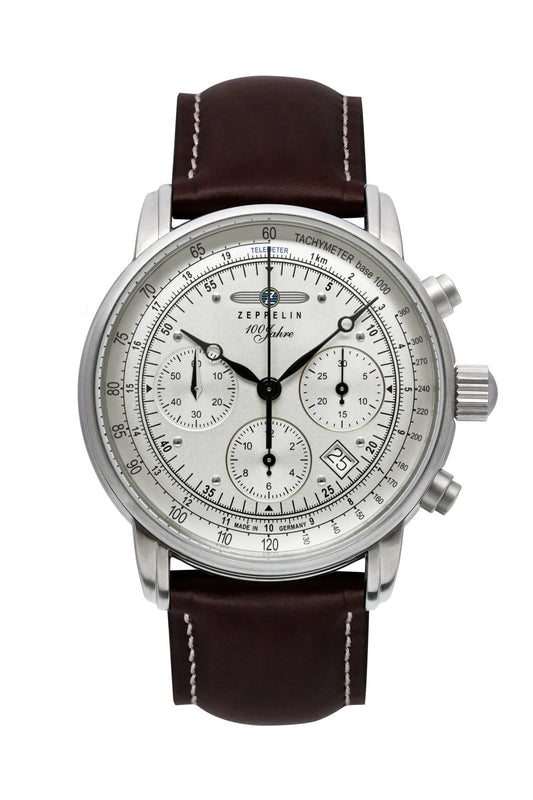 Zeppelin 100 Jahre Zeppelin 8620-1 Herrenuhr Silber • Automatik-Chronograph • Chronometer Sternwarte Glashütte