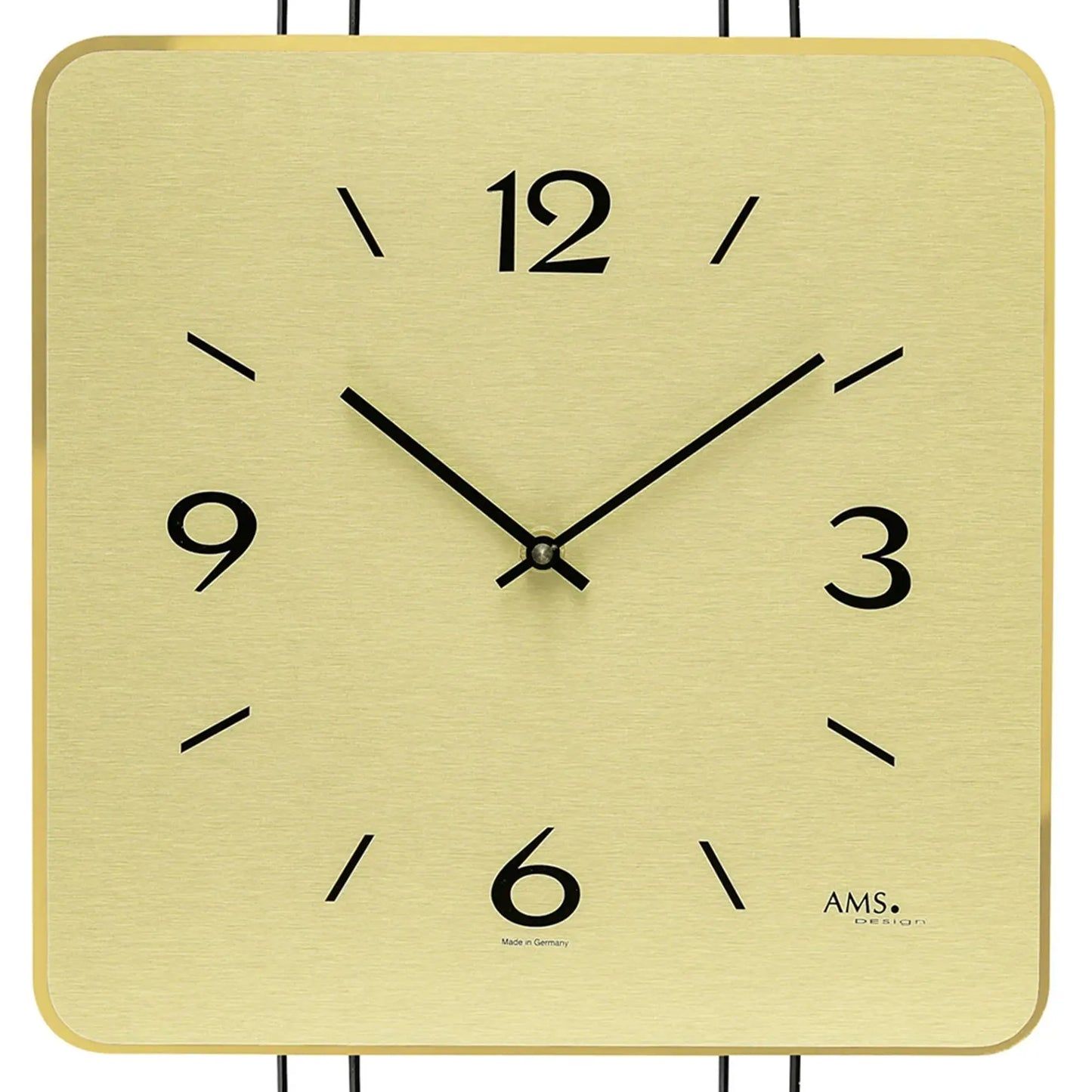 AMS W9691 Wanduhr Messing • Metall-Design • Quarzwerk