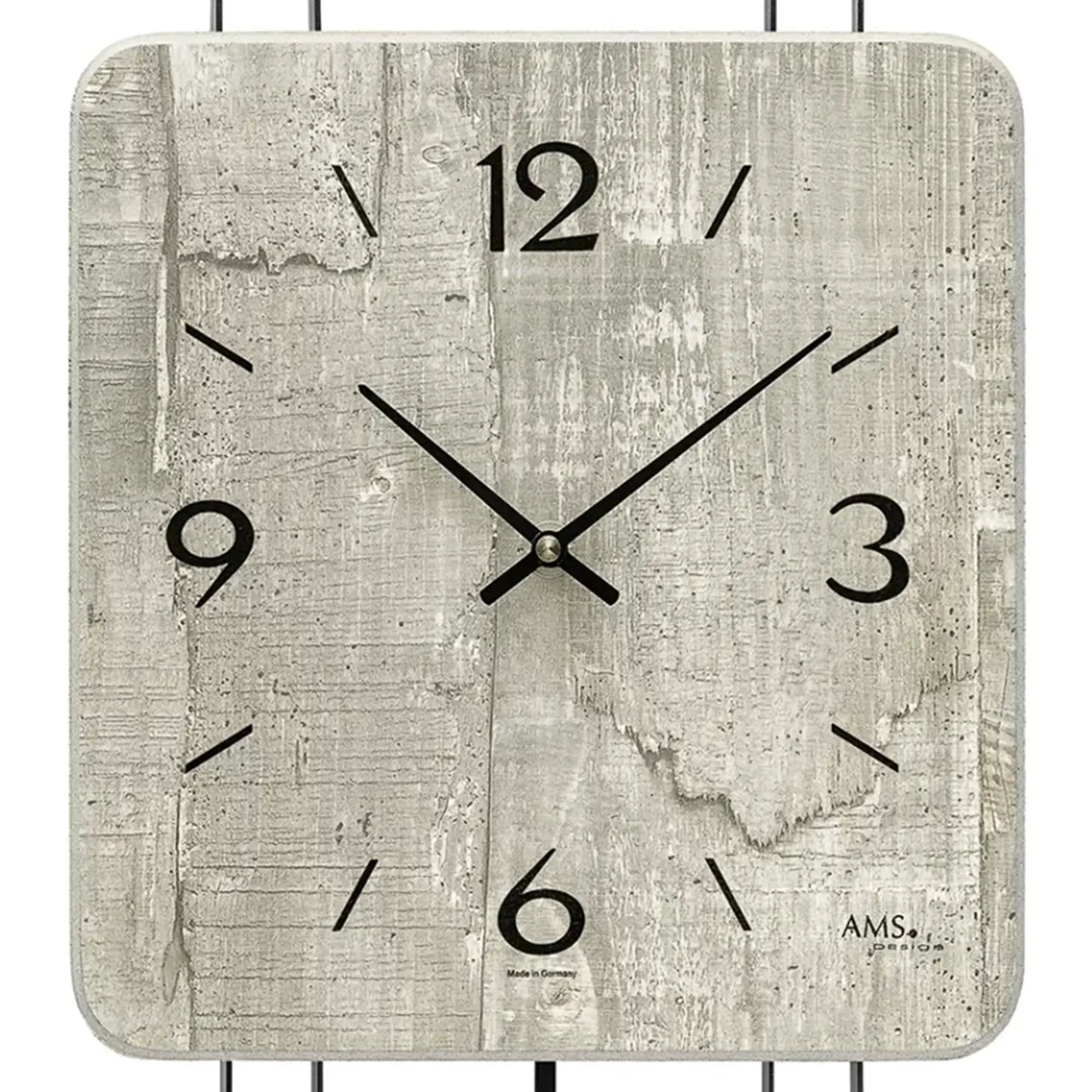 AMS Design W7503 Wanduhr • Betonoptik • Quarz-Pendelwerk