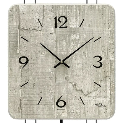 AMS Design W7503 Wanduhr • Betonoptik • Quarz-Pendelwerk