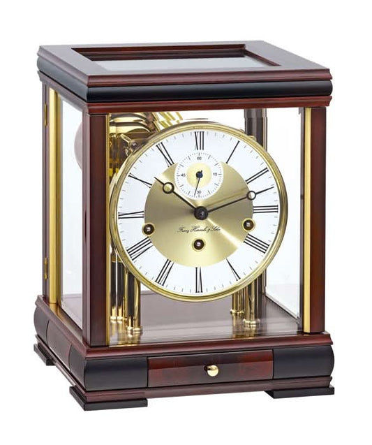 Pendule de table Hermle 30x23x21 cm acajou • Carillon Westminster • Design noble