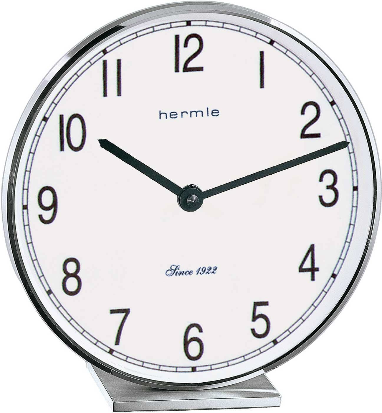 Pendule à poser Hermle 19 cm Chrome • Mouvement à quartz précis • Design moderne