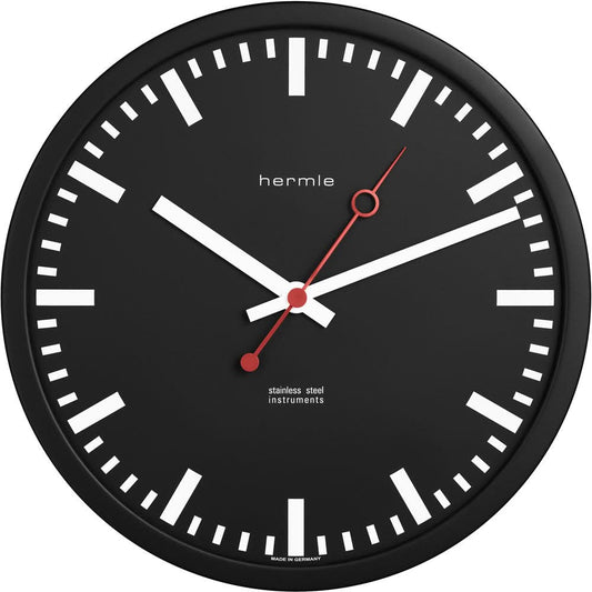Hermle Horloge murale 30 cm Ø Aluminium • Design moderne • Mouvement à quartz précis