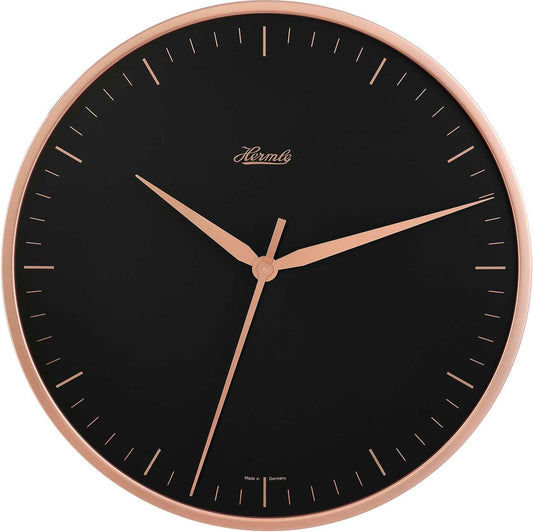 Horloge murale Hermle 40 cm Ø métal • Mouvement à quartz silencieux • Design moderne