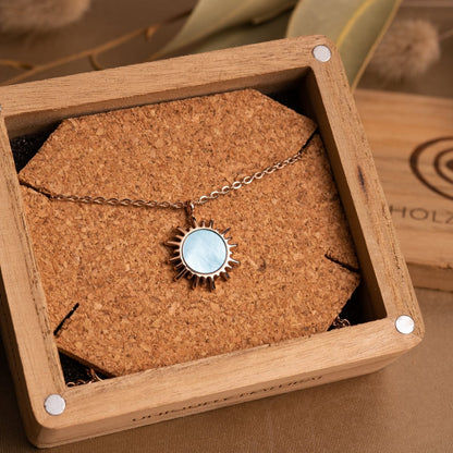 Holzkern Jewelry Shade Halskette • Echtes Perlmutt • 24k Roségold-plattiert, Bild 4