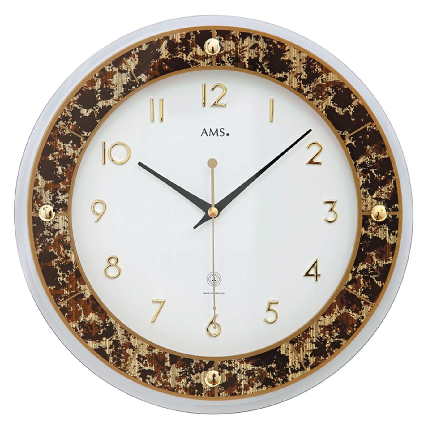 Horloge murale AMS 31 cm Ø aluminium • Radiopilotée • Moderne