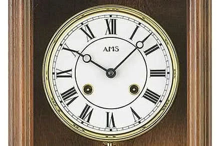 AMS Horloge murale 53x27x13 cm bois • Mouvement mécanique de 14 jours • Arrêt manuel de la sonnerie