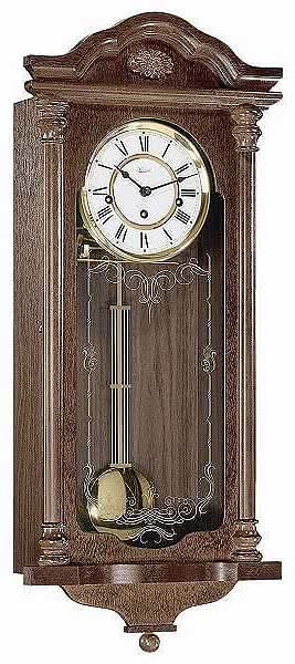 Horloge murale Hermle 68x29x11 cm en bois • Mouvement mécanique 14 jours • Sonnerie à la demi-heure
