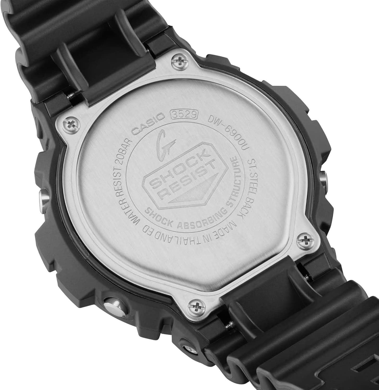 Tylna część koperty zegarka Casio G-Shock ze śrubkami i czarną ramką