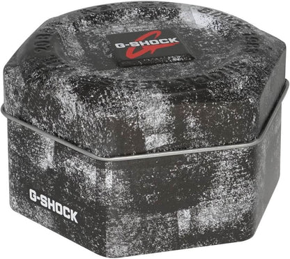 Pudełko do przechowywania G-Shock z logo G-Shock i pyłoszarą, teksturowaną powierzchnią