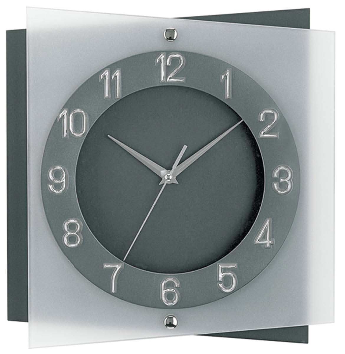 Horloge murale AMS Ø 31 cm en verre • Mouvement à quartz • Design moderne • Fabriqué en Allemagne