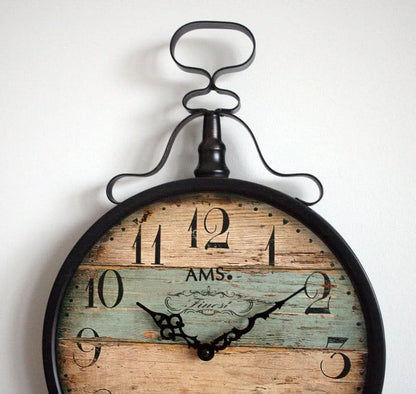 Horloge murale AMS 47x32x6 cm métal • Mouvement à quartz silencieux • Design moderne