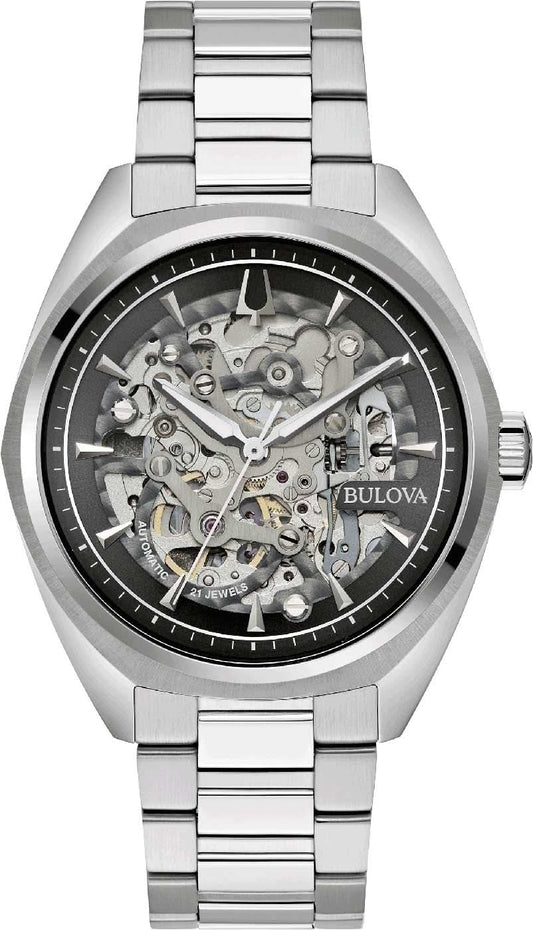 Zegarek męski Bulova: szkieletowy mechanizm automatyczny, koperta ze stali szlachetnej i metalowa bransoleta