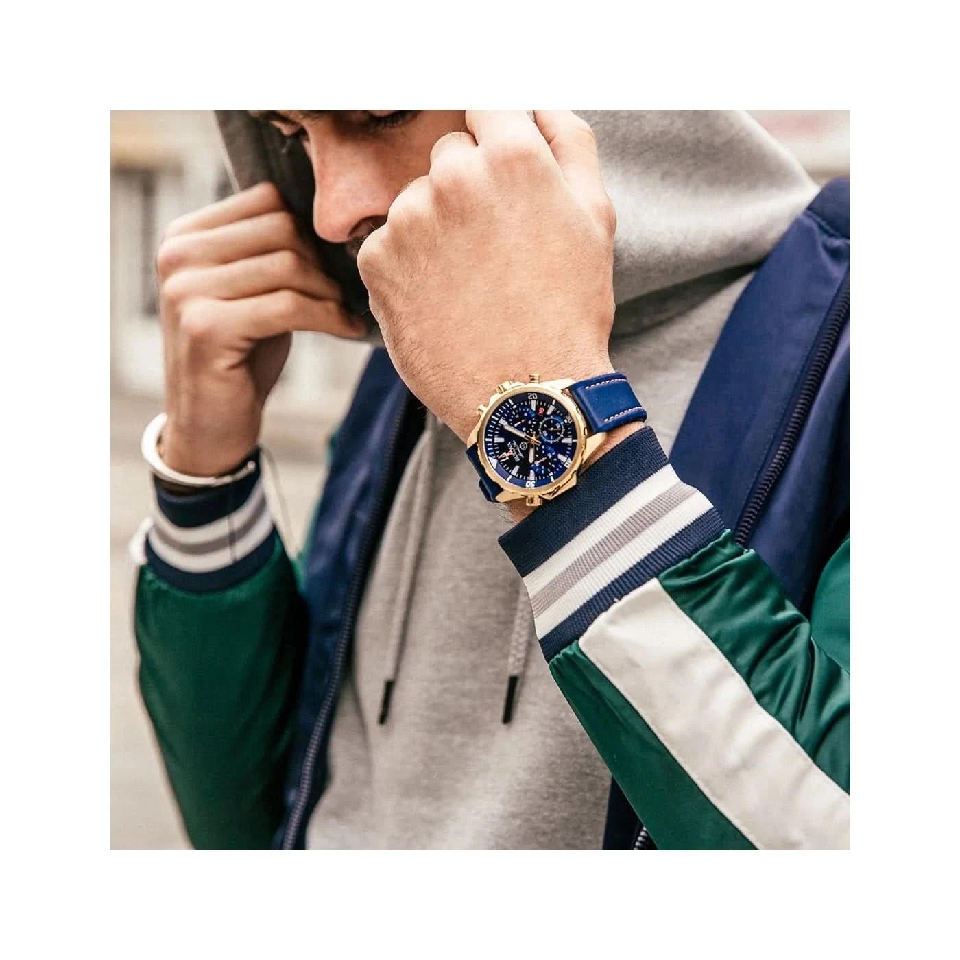 Montre pour homme Bulova Marine Star 97B168 • Chronographe à quartz • Boîtier doré