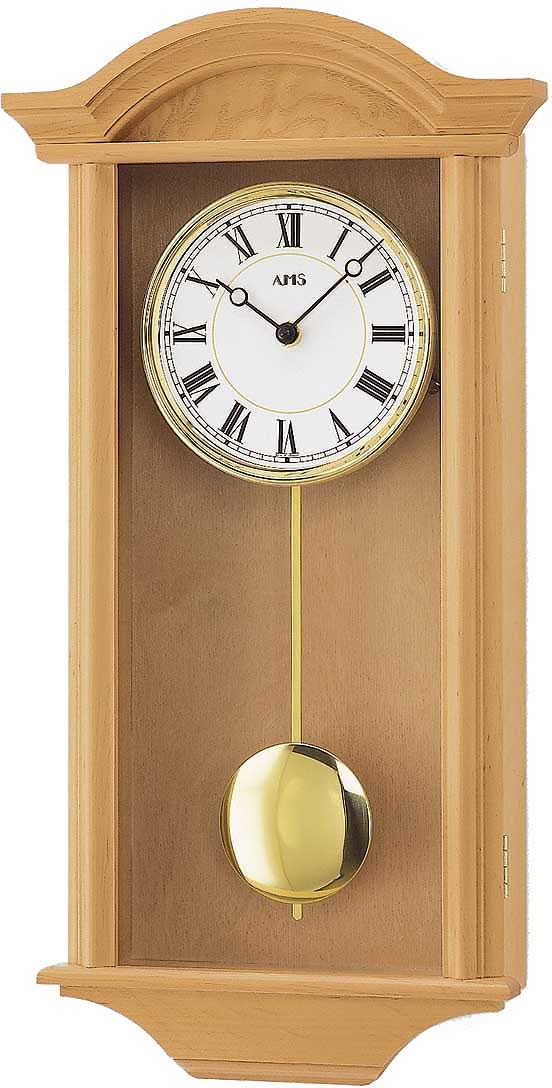 Horloge murale AMS 53x27x10 cm bois • Mouvement à quartz • Mélodie Westminster