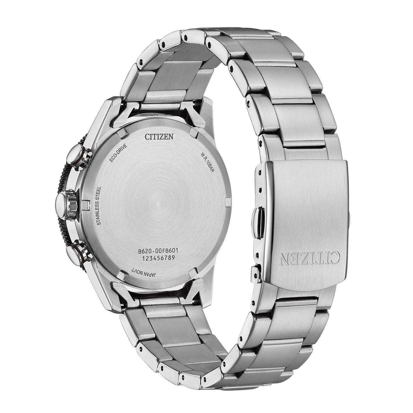 Zegarek męski Citizen Eco-Drive z metalowym deklem z tłoczonym grawerem
