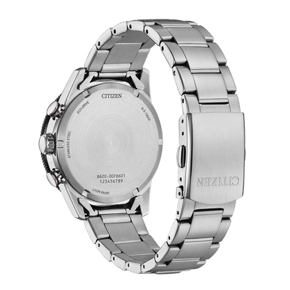 Zegarek męski Citizen Eco-Drive z metalowym deklem z tłoczonym grawerem