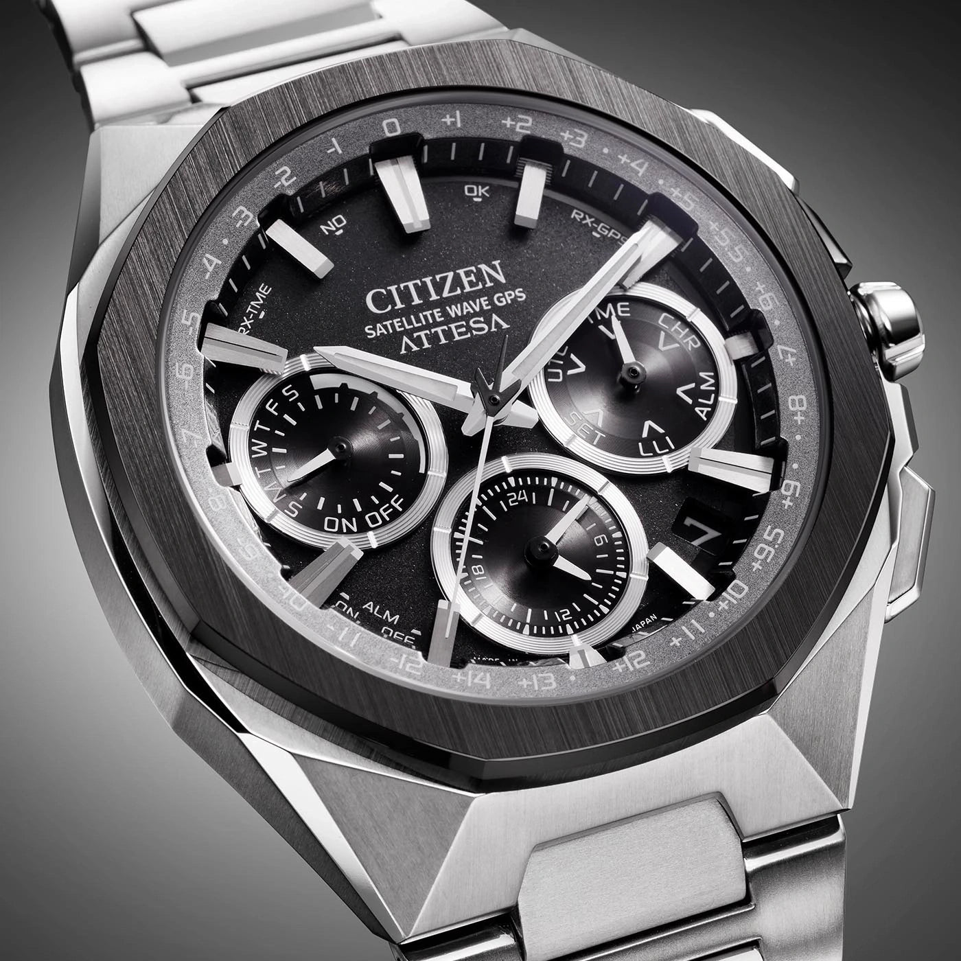 Citizen CC4104-53E Herrenuhr • Satellite Wave GPS • Super Titanium