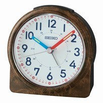 Seiko QHE210Z Zegar stołowy Brązowy • Cicha wskazówka sekundowa • Funkcja drzemki