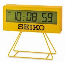 Seiko QHL083Y LCD zegarek na rękę Żółty • Stoper i timer • Funkcja drzemki