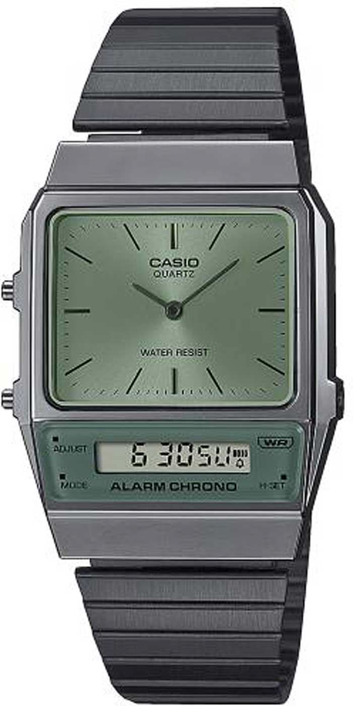 Montre Casio Vintage Edgy AQ-800ECGG-3AEF • Mouvement à quartz • Double fuseau horaire