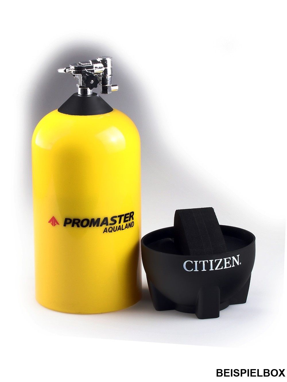 Zegarek Citizen w pudełku prezentowym wraz z żółtą butelką Promaster Aquanaut